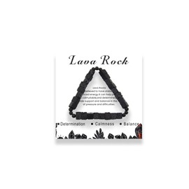 OITAIKULA Triangle Beads Bracelets for Women and Men - 6mm Natural Stone Crystal Gemstone Square Beads Stretch Bracelet for Unisex Adult (Black Lava)