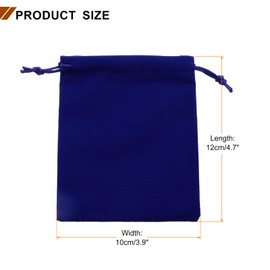 HARFINGTON 20pcs Velvet Gift Bags 3.9" x 4.7" Drawstring Jewelry Pouches Reusable Gift Packaging Storage Bags with Drawstring for Jewelry Bracelet Headphone Bead Gift Candy, Dark Blue