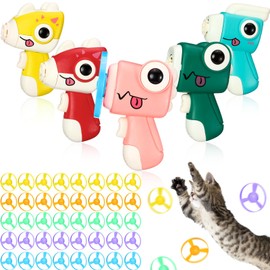 Arrowbash 45 Pcs Cat Fetch Toy with Colorful Flying Propellers Set Cat Interactive Toys Playing Tracking Propeller Toy for Indoor Outdoor Kitten Training Chasing Training Hunting, Dinosaur Style