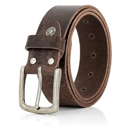 LINDENMANN Men's Buffalo Leather Belt 40 mm Brown, dark brown