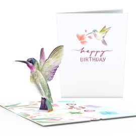 Lovepop Lovepop Hummingbird Birthday Card, 5 x 7 in, Pop Up 3D Birthday Card, Blank Note Card Slides Out Craft Paper, Art Meets Engineering, Slicegami Technique