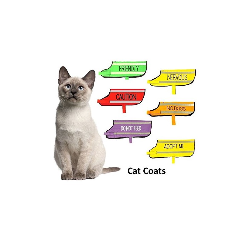 Dexil Colour Coded Cat Harness Warning Alert Vest Padded and
