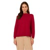 Adrianna Papell Women's Mock Neck Step Hem Sweater, Cranberry