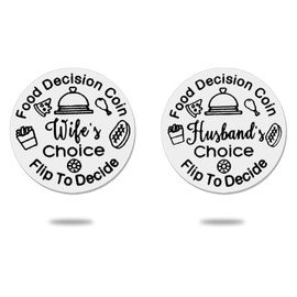 Wife’s Choice Husband’s Choice Food Decision Coin Couples Valentines Day Gifts for Husband Wife Hubby Wifey New Engaged Couples Wedding House Warming Gifts for Couples