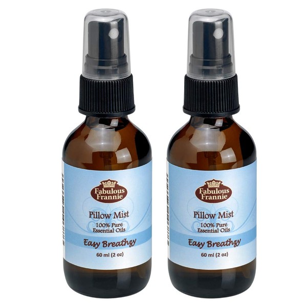 Fabulous Frannie Easy Breathzy Essential Oil Pillow or Room Mist A perfect blend of Eucalyptus, Peppermint and Cajeput Pure Essential Oils 2oz each 2pk