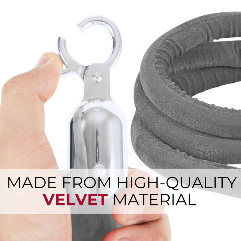 4PCS Silver Velvet Rope 5FT – VIP Rope Barrier with