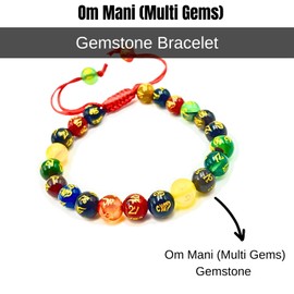 Mlti Agate Om Mani Crystal Bracelet for Women Men - A+ Grade Adjustable 8mm Healing Crystal Stone Beaded Bracelet Pulseras Para Hombres Mujer Stocking Stuffers