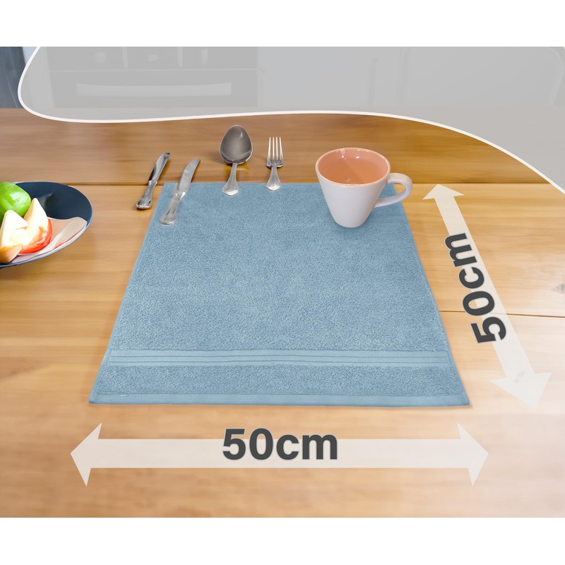 Lashuma Linz Kitchen Towels, Doves, Blue, Set of 4, Terry