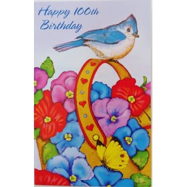 Happy 100th Birthday Greeting Card - May this wonderful milestone be bright with happiness and may you always remain as special and young at heart as you are today -100 One Hundred Years Old
