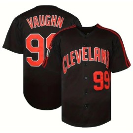 Unbranded Cleveland Indians Rick Vaughn #99 Major League Movie Jersey Black Men's X-Large