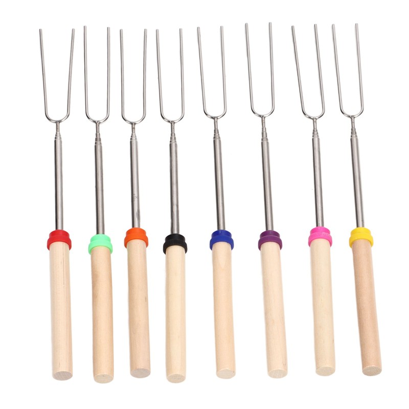 8Pcs Telescoping Extendable Marshmallow Roasting Sticks Marshmallow Sticks Kit Extending