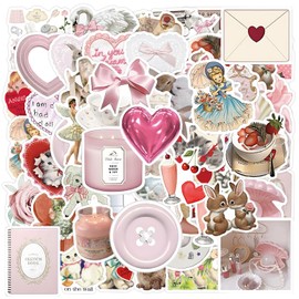 Pack of 124 Cute Stickers, Cartoon Pattern Stickers, Anime Stickers, Girls Stickers, DIY Decorative Stickers, Waterproof and Durable Stickers, Suitable for Water Bottles, Photo Albums, Scooters and