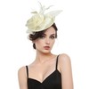 White Fascinators for Women Tea Party Church Hats 20s 50s