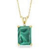 Gem Stone King 18K Yellow Gold Plated Silver Green Malachite