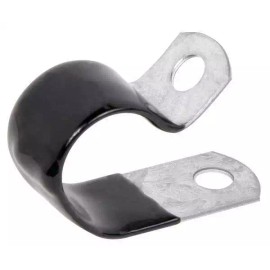 MADE IN USA (50) 1/4" Black Vinyl Cushion Clamp Galvanized Steel 1/4 INCH MADE IN USA