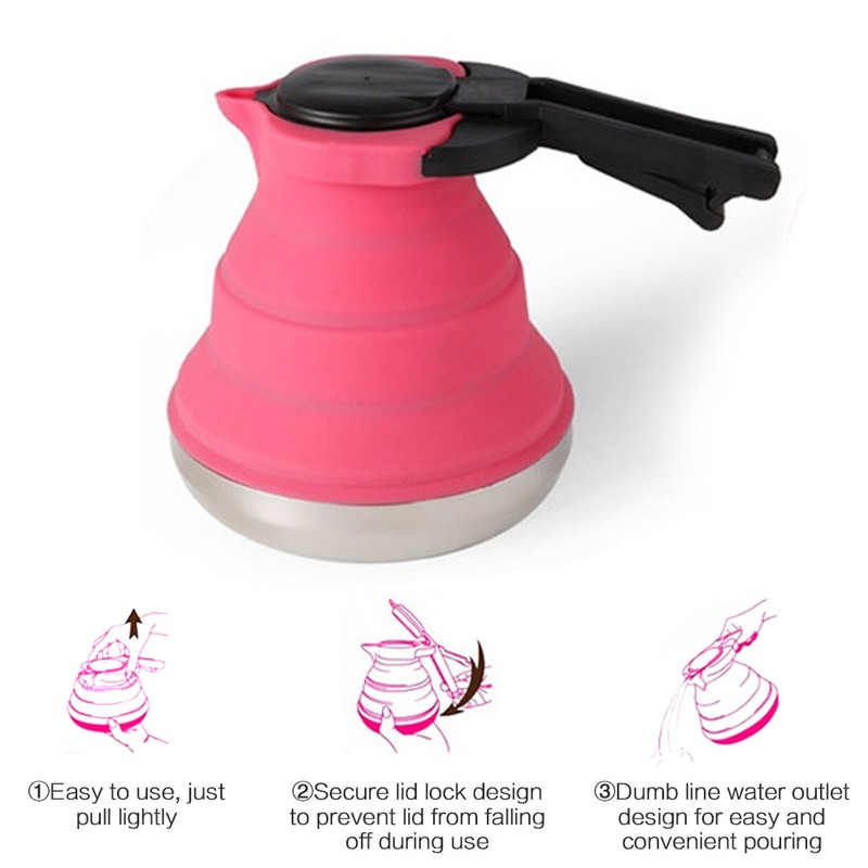 Creative Portable Silicone Kettle Outdoor Silica Gel Folding Coffee Compression