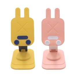 Pamayaneen 2 Pack Cell Phone Stand Holder for Desk Foldable 360 Adjustable Phone Stand Cute Rabbit Phone Holder for All Smartphones