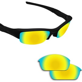 Fiskr Polarized Lenses Replacement for Oakley Flak Jacket(OO9008) Sunglasses with Impact Resistance, UV Rays Protection and Multifunctional Protection(Golden)