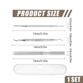 3 Eingewachsene Zehennägel Werkzeug, Maniküreset aus Edelstahl mit Fingernagel, Pediküre Nagelpflege Set, Lange Nagelfeile aus Stahl für Onychomykose, eingewachsene Nägel, dicke und pilzartige Nägel