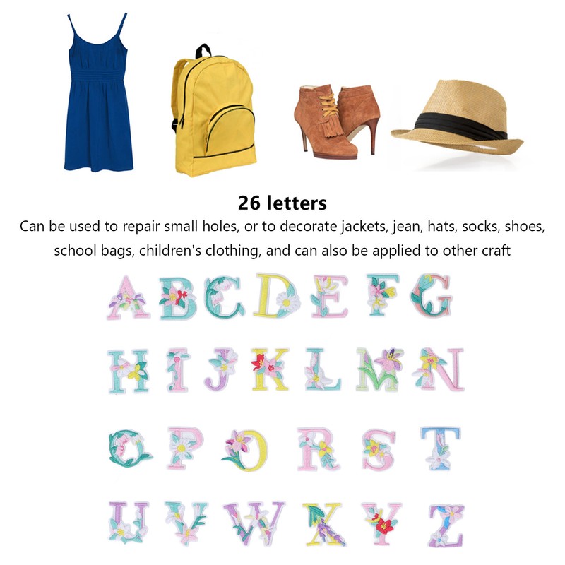 26 Letter Patches DIY Combinations Embroidered Patch Easy Ironing Soft