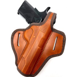 Right Hand Brown Thumb Break Belt Holster for COLT Kimber Ruger Taurus Springfield Browning CZ Remington 5" 1911 with or Without Rails