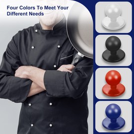 80 Pieces Ball Buttons for Chef Jackets, Round Buttons, Chef Jacket Buttons, Cooking Buttons, Ball Buckles, Ball Buttons, Nylon, for All Standard Ball Knobs, Chefs Jackets, Kitchen (4 Colors)