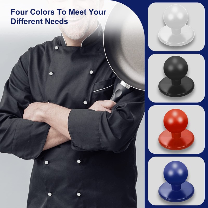 80 Pieces Ball Buttons for Chef Jackets, Round Buttons, Chef