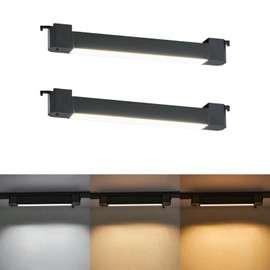 be studied LED Track Lighting Heads H TypeTrack Light Heads Modern Ceiling Spotlight Fixtures for Office Accent Art Shop, 3-Color 3000K 4000K 6000K, Flicker Free 104° CRI 80+ Matte Black Pack of 2