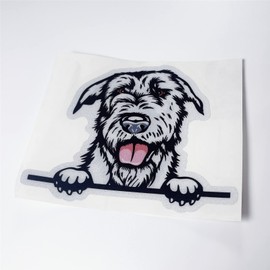 DXYMOO Irish Wolfhound Dog Breed Car Stickers Cute Peeping Pet Applique Auto Window Motorcycle Helmet Vinyl Decals