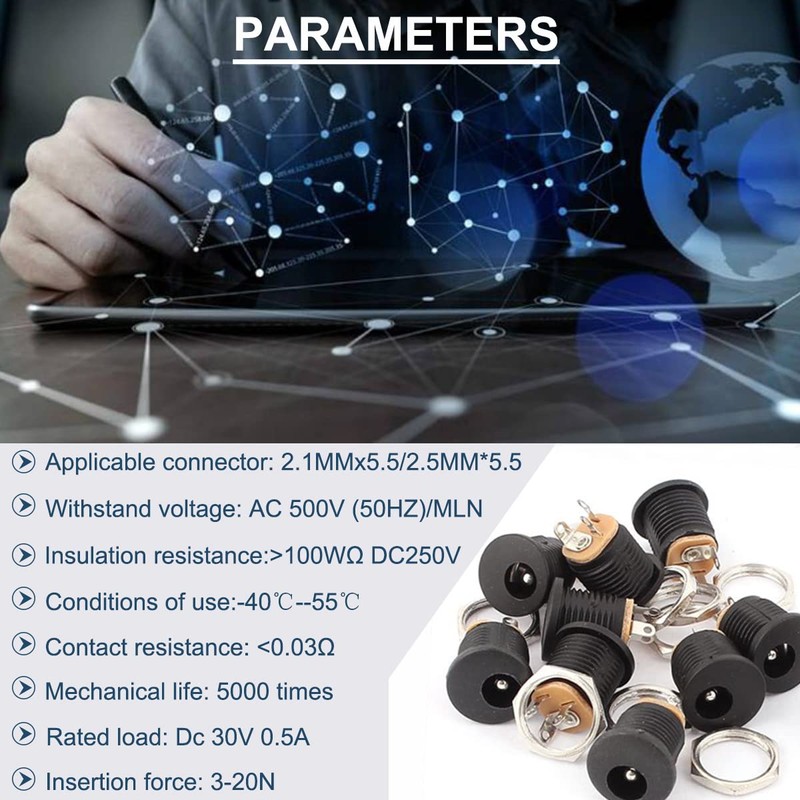 DAOKAI DC Mount Adapter Set, 10 Pieces 5.5 x 2.1