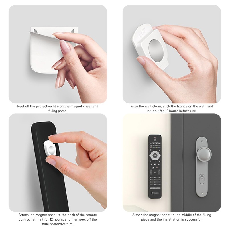 DUINIU 6-Piece Magnetic Remote Control Holder, Wall-Mounted Remote Control Holder,