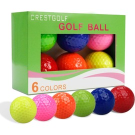 kahuayi 6 Pack Practice Golf Balls Colored Golf Balls Driving Range Golf Balls,Golf Practice Ball with Yellow Pink Blue Orange Red Green