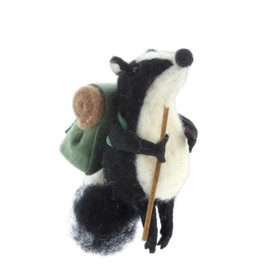 The Bridge Collection Hiking Badger Ornament - Unique Backpacking Badger Christmas Tree Ornaments - Hiking Ornament - Cute Animal Ornament