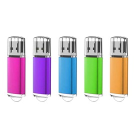 EASTBULL 16GB Flash Memory, USB 2.0 Flash Drive, Cap Type, Dustproof Performance, LED Light with Strap (16GB, 5 Colors)