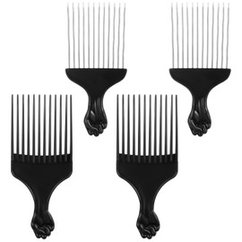 Classicseali Pick Hair,4 Pack Hair Pick for Black Men,Perfect Hairs Picks for Curly Hairs,Durable Plastic Picks Comb with 2 Different Comb Teeth for Effortless Styling and Detangling