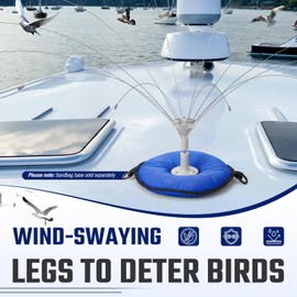 Salcod Bird Deterrent Outdoor 360° Wind-Powered Spinning Device, Stainless Steel Bird Repellent for Roof, Dock, Boat & HVAC Units, Anti Bird Landing Protection – 4ft