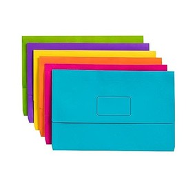 Marbig(R) 4004399 Slimpick Document Wallet Foolscap Brights Assorted Pack 10