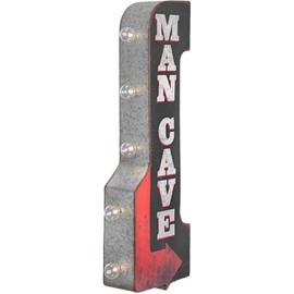 Diesel Power Plus Man Cave Vintage LED Marquee Arrow Sign for Home Bar, Man Cave, Garage or Game Room (30” x 9” x 4”)