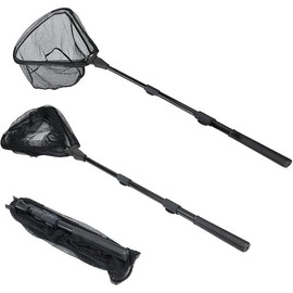 Fishing Landing Net with Telescoping Pole Handle, Fishing net Freshwater for Kids Men Women, Extend to 40-63 Inches - Color: H: Aircraft-grade Aluminum Handle, 63" F