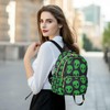 Yasala Women Fashion Backpack Green Aliens Face Sturdy Daily Bag
