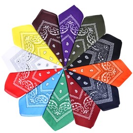 AOMIG Bandana Head Scarf for Men and Women, 12 Pack Stylish Cowboy Headbands Handkerchief, Multi-purpose Hair Scarf Paisley Print Unisex Headwraps, Bib Party Face Covering Headwear for Motorcycling