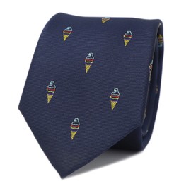 MENDEPOT Novelty Drink And Food Pattern Men Necktie With Gift Box Cheese Tie Bread Necktie Father's Day Birthday Gift Tie (Ice cream)