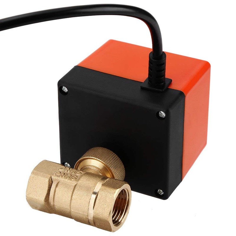 AC 220V Brass Electric Motorized Ball Valve 2 Way 3-Wire