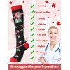 Fourluoo 6 Pairs Christmas Compression Socks Women Men Knee High