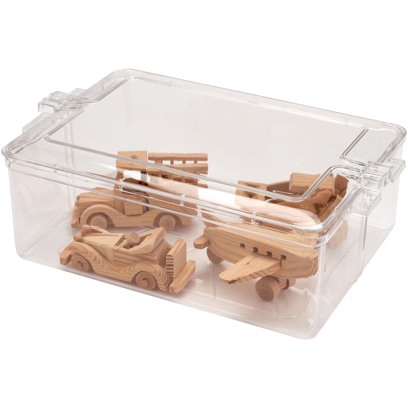 Pioneer Plastics 195C Clear Rectangular Plastic Container, 10.625" W x