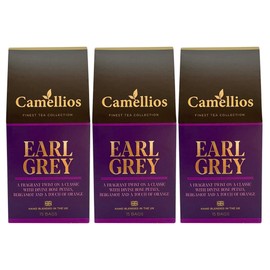 Earl Grey Tea, Pyramid Tea Bags, Camellios (45 Tea Bags, 3 Pack)