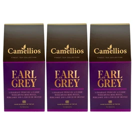 Earl Grey Tea, Pyramid Tea Bags, Camellios (45 Tea Bags, 3 Pack)