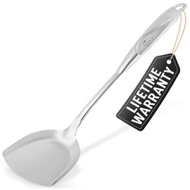 Zulay Kitchen Stainless Steel Wok Spatula - 14.8” Heat-Resistant Metal Turner for Stir-Fry, Sauté & Grilling - Durable, Rust-Proof & Dishwasher Safe Kitchen Utensil for Everyday Use