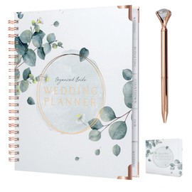Performore Wedding Planner Book with Gift Box, Checklist, and Organizer For The Bride and Set With Gold and Jewel Pen- Best Gift for Bride-To-Be And Engaged Couples, Complete Bridal Planning Journal
