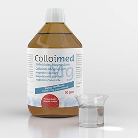 Colloimed Colloimed Kolloidales Magnesium 50ppm hoch konzentriert Reinheitsstufe 99,99% in brauner Apotheker-Glasflasche 500ml (Magnesium-50ppm, 500ml)